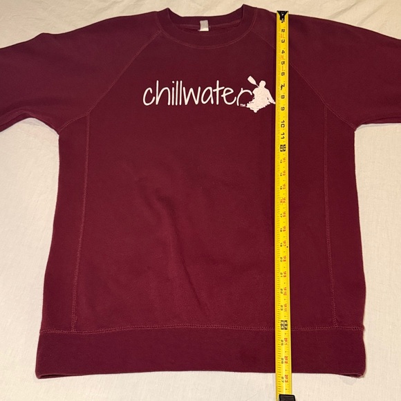 Chillwater Classic Kayak Maroon and White Unisex Sweatshirt No Size Tag EUC - Picture 7 of 9